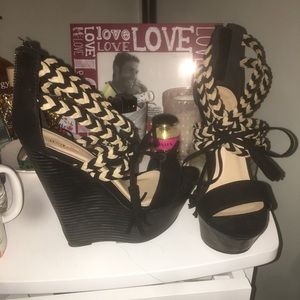 Just fab black wedges.